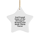 Funny Nurse Gifts from God's Strongest Women - Star Ornament for Christmas - Image 1